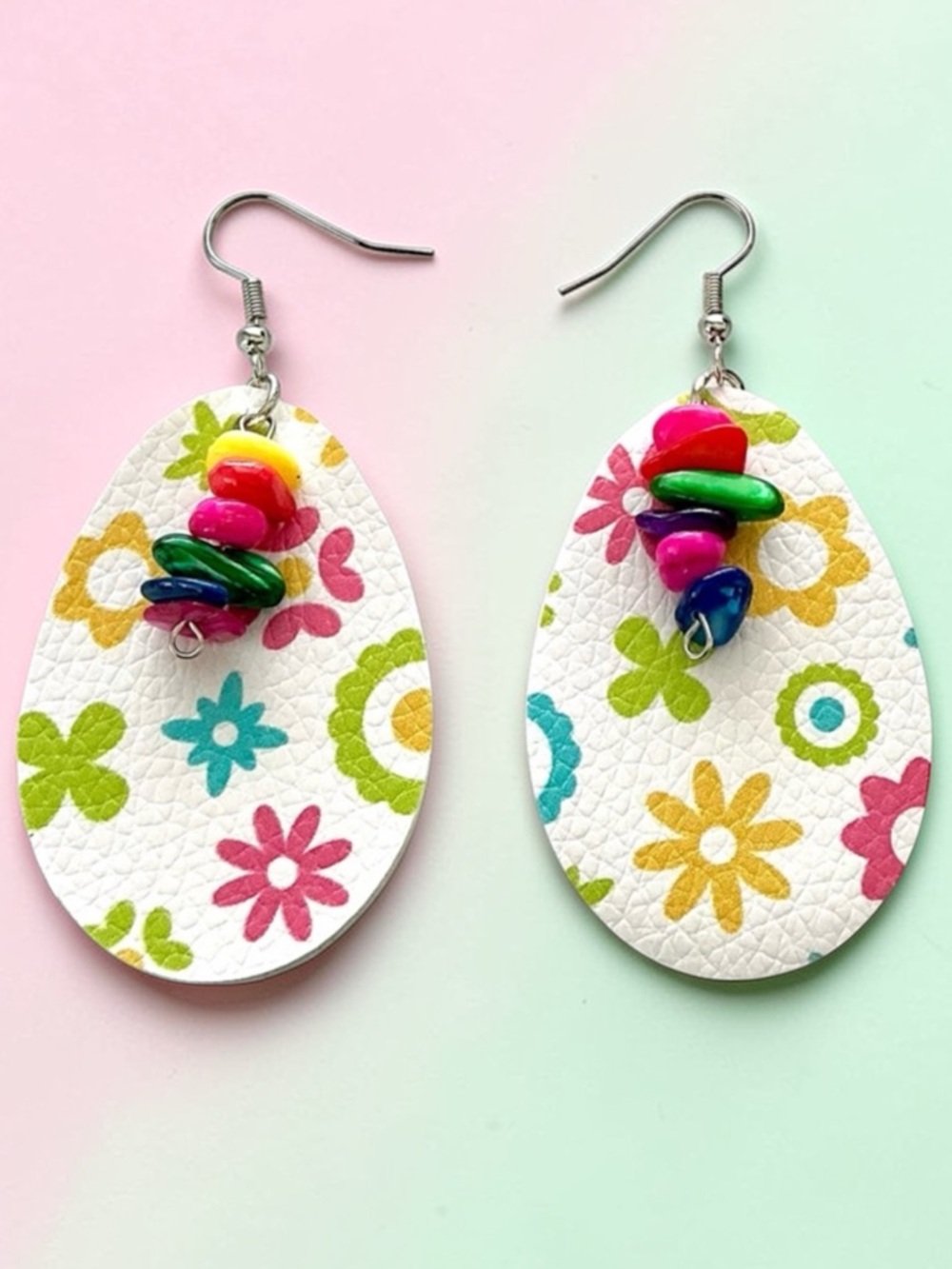 🆕 Spring Gemstones and Faux Leather Earrings